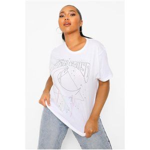 Boohoo Plus Pink Floyd Moon Drip T-shirt